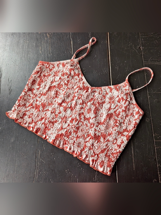 American Eagle Outfitters Tops - American Eagle Large Floral Strappy V-Neck Crop Top Boho Chic Indie Summer Girl